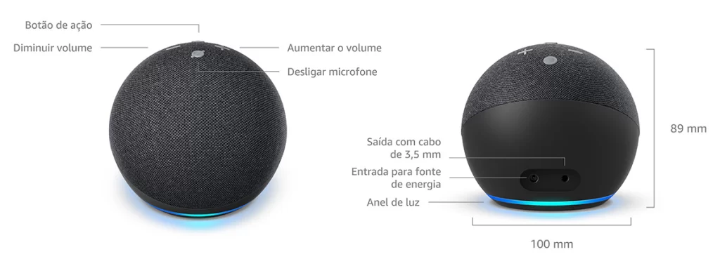 Echo Dot 4 - Detalhes Técnicos