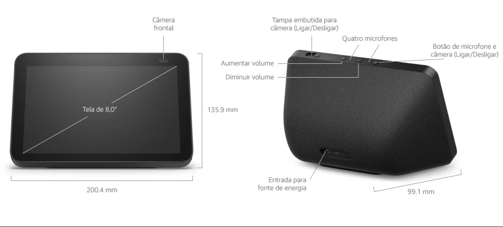 Echo Show 8 (2ª Geração) - Detalhes Técnicos